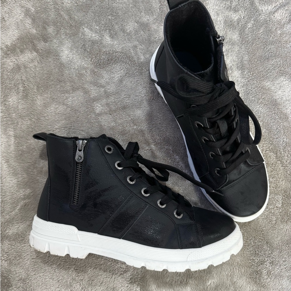 Blowfish Black High-Top Sneakers with Zip Side